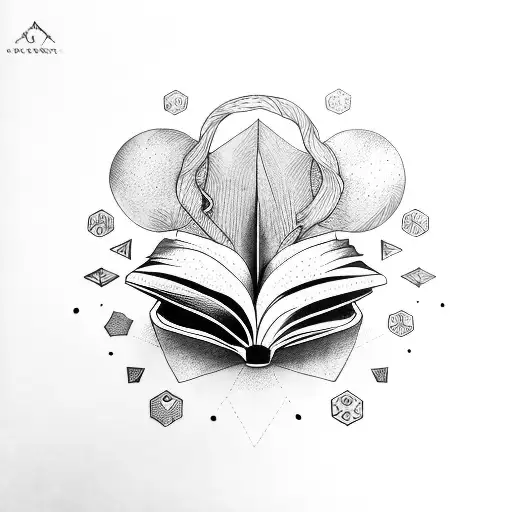 an open book with pages flying tattoo design idea