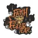 Masculine text saying faith over fear  tattoo design idea