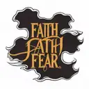Masculine text saying faith over fear  tattoo design idea