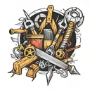 carpentry tools  tattoo design idea