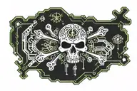 goth symmetrical skull and crossbones tramp stamp  tattoo design idea