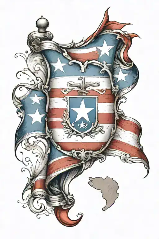 puerto rico flag tattoo design idea