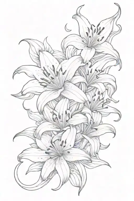 Lillies rib cage tattoo design idea
