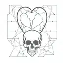 human heart and skull tattoo design idea