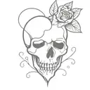 human heart and skull tattoo design idea