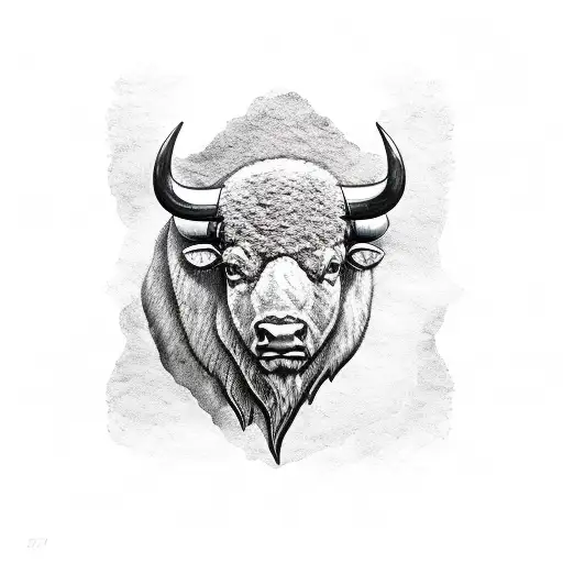 Incorporate a buffalo horn into a design that represents your passion for accounting. tattoo design idea