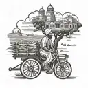 Design a tattoo depicting the struggle of balancing farming in Punjab with travel experiences abroad tattoo design idea
