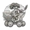 Design a tattoo depicting the struggle of balancing farming in Punjab with travel experiences abroad tattoo design idea