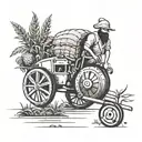 Design a tattoo depicting the struggle of balancing farming in Punjab with travel experiences abroad tattoo design idea