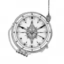 a clock strangled by a chain and broken tattoo design idea