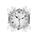 a clock strangled by a chain and broken tattoo design idea