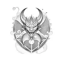 A soccer team logo featuring a Japanese-inspired dragon tattoo design idea