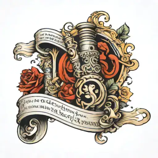 A neotraditional tattoo of a Roman scroll with a quote from a famous Roman author, honoring the client's love for Roman literature tattoo design idea