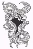 aztec snake wrapped tattoo design idea