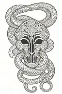 aztec snake wrapped tattoo design idea