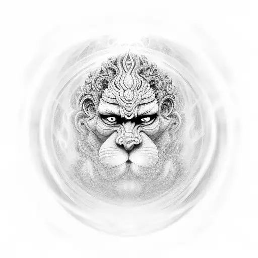 Narsimha dev emerging from a cosmic vortex tattoo design idea