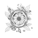 A combination tattoo design incorporating the birth flowers of March, October, and August in a unique and cohesive way tattoo design idea