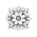 A combination tattoo design incorporating the birth flowers of March, October, and August in a unique and cohesive way tattoo design idea