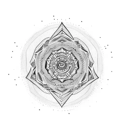 A mandala design incorporating intricate hiking trail paths and animal footprints tattoo design idea