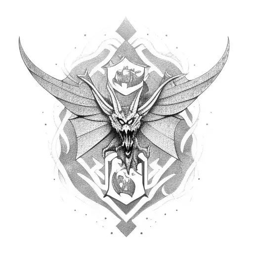 Dragão Medieval tattoo design idea