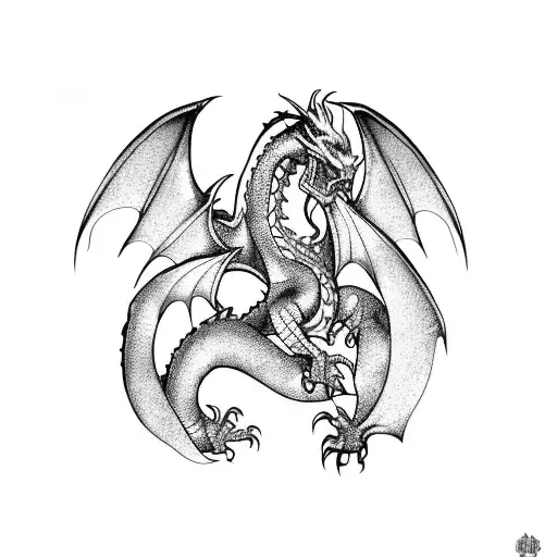 Dragon Medieval tattoo design idea