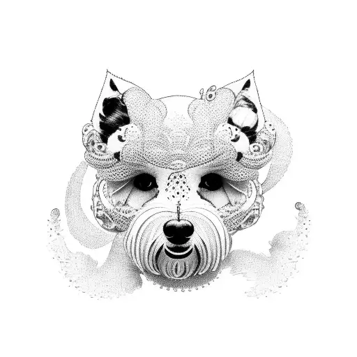 bichon maltes con alas tattoo design idea