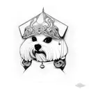 bichon maltes con alas tattoo design idea