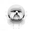 bichon maltes con alas tattoo design idea