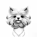 bichon maltes con alas tattoo design idea