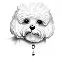 bichon maltes con alas tattoo design idea