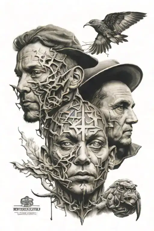duplicity and hypocrisy tattoo design idea