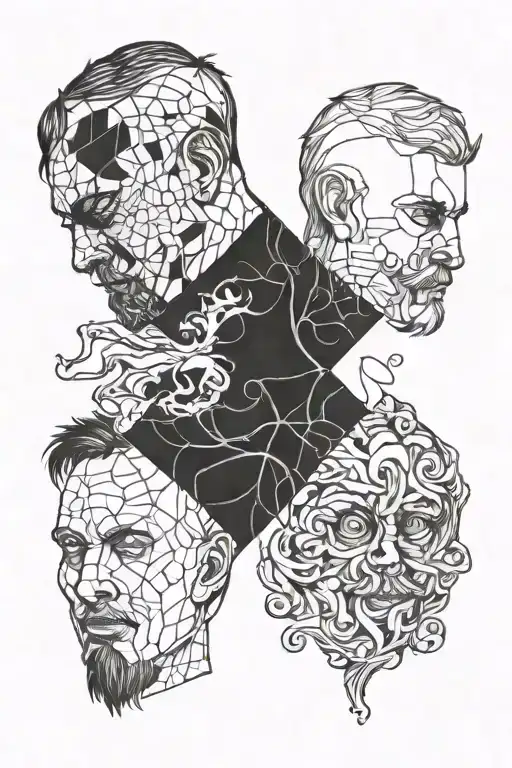 the duplicity of man tattoo design idea