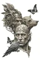 duplicity and hypocrisy tattoo design idea