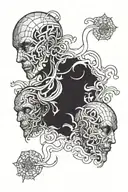the duplicity of man tattoo design idea