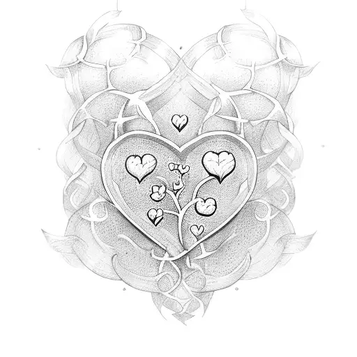 ivy in shape of a heart tattoo design idea