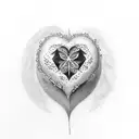 ivy in shape of a heart tattoo design idea