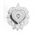 ivy in shape of a heart tattoo design idea