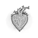 ivy in shape of a heart tattoo design idea