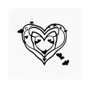 ivy in shape of a heart tattoo design idea
