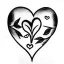 ivy in shape of a heart tattoo design idea