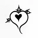 ivy in shape of a heart tattoo design idea