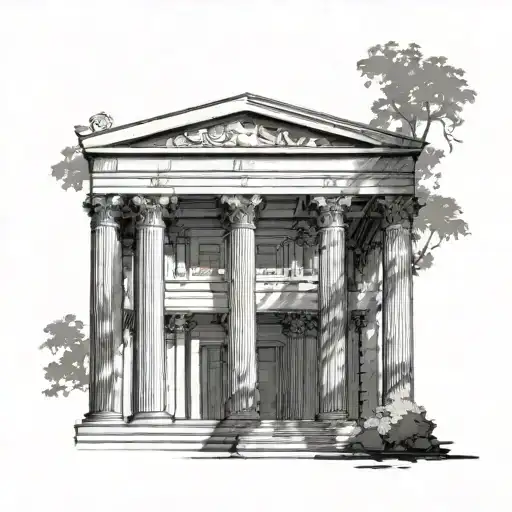 Design a tattoo with four pillars or columns, each representing a lesson learned from past experiences tattoo design idea