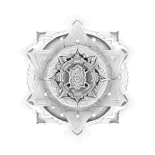 cover up of big jesus cross with mandalas and boho ehapes tattoo design idea