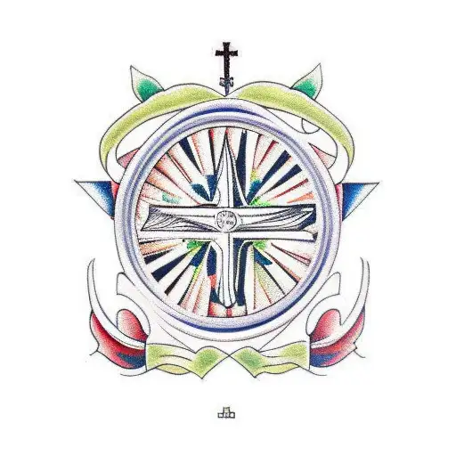 catholic cathedral window tattoo design idea