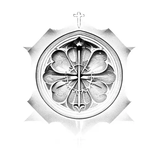 catholic cathedral window tattoo design idea