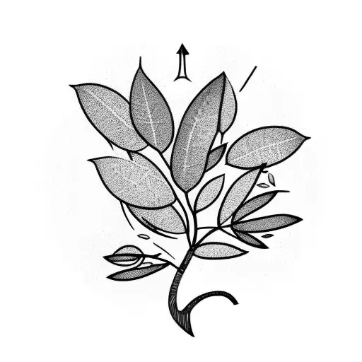 olive tree with 3 leaves tattoo design idea