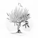 olive tree with 3 leaves tattoo design idea