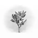olive tree with 3 leaves tattoo design idea