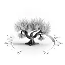 olive tree with 3 leaves tattoo design idea