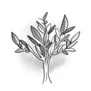 olive tree with 3 leaves tattoo design idea
